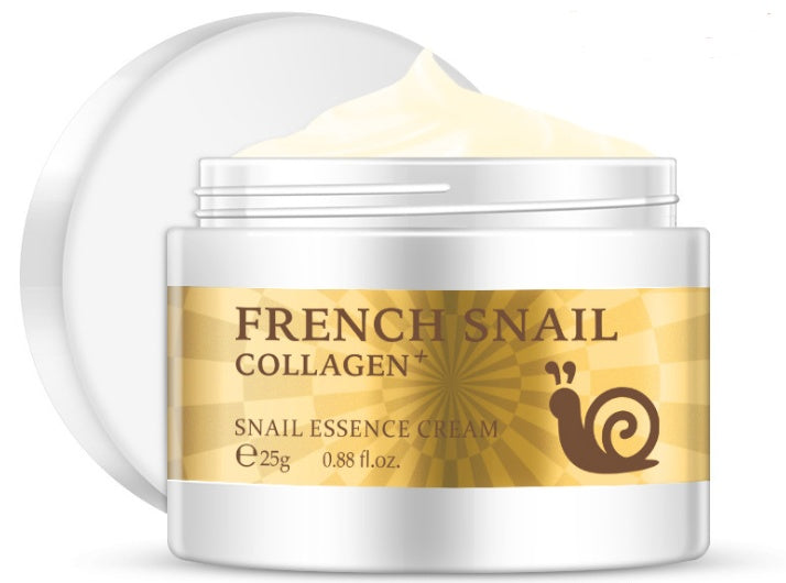 Gold snail essence cream jar with collagen label, 25 g