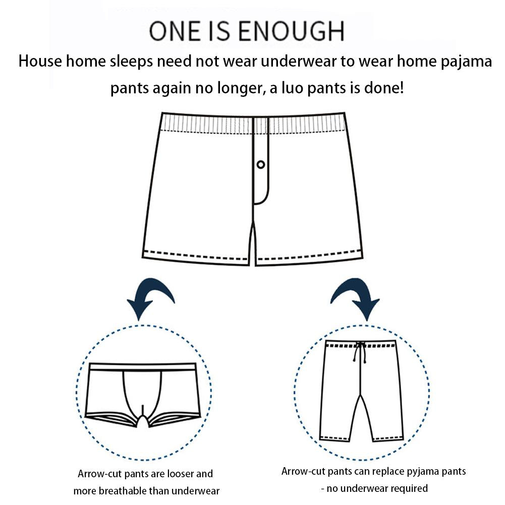 Men's Cotton Arrow Boxers Casual Plaid Print Elastic Waist Underwear Summer Loose Breathable Beach Pants