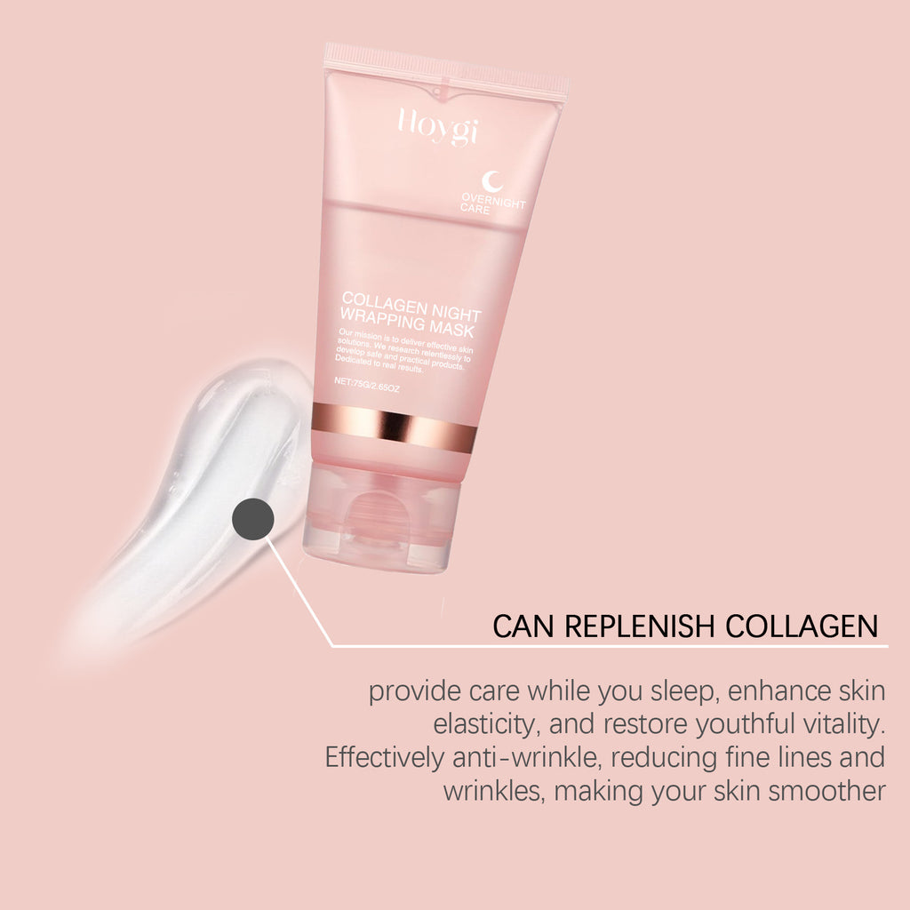Collagen Overnight Wrapping Peel Off Facial Mask Set Korean Collagen Night Wrapping Mask Deeply Hydrates Night Care Mask Cream