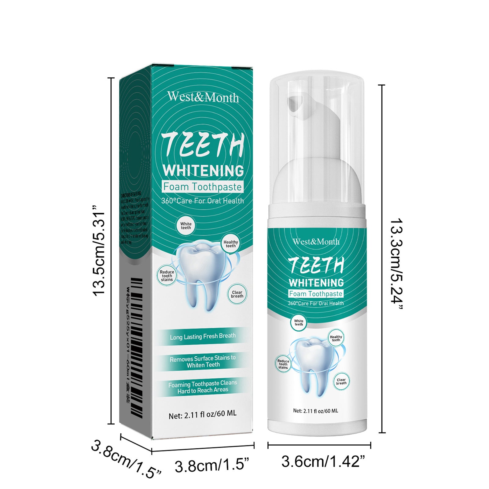 Whitening Foam Toothpaste Cleansing Prevent Cavities Remove Plaque Protect Gum Oral Health Freshen Breath Teeth Repairing Mousse