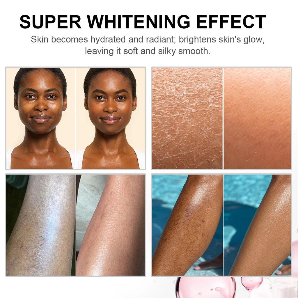 Whitening Body Lotion, Moisturizing, Smooth Skin, Reduce Dark Spots, With Rose Essential Oil, Niacinamide, 500ml