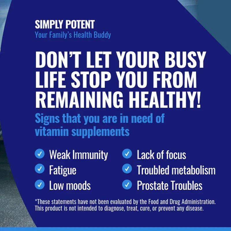 Men's Complete Daily Multivitamin – 23 Vitamins & Minerals for Energy, Immunity & Prostate Health