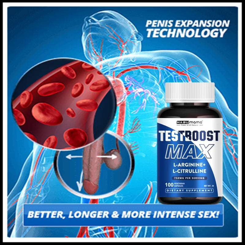 Men's Performance & Vitality Supplement | L-Arginine & L-Citrulline | 100 Capsules