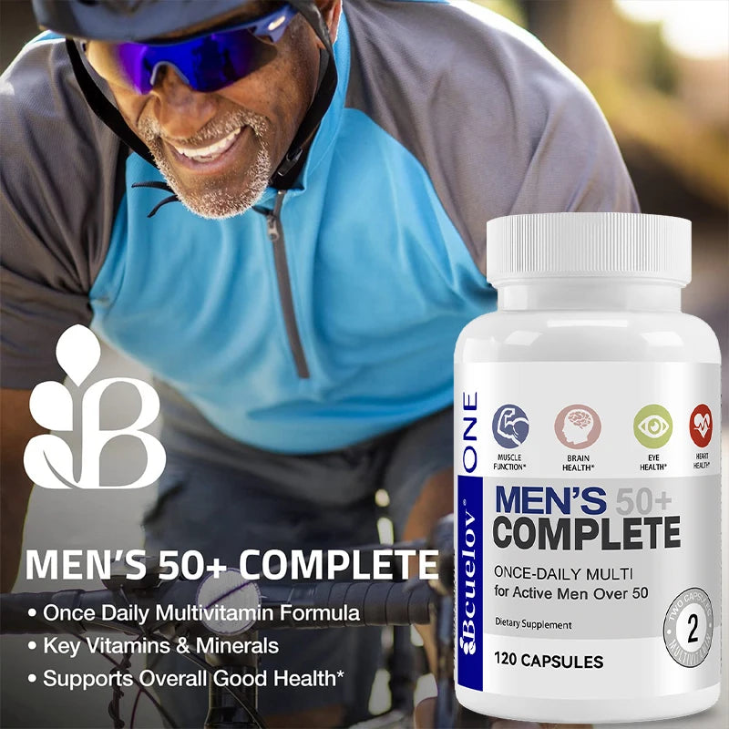 Men's Multivitamin 50+ | Brain, Heart, Eye & Immune Support | 60 Capsules