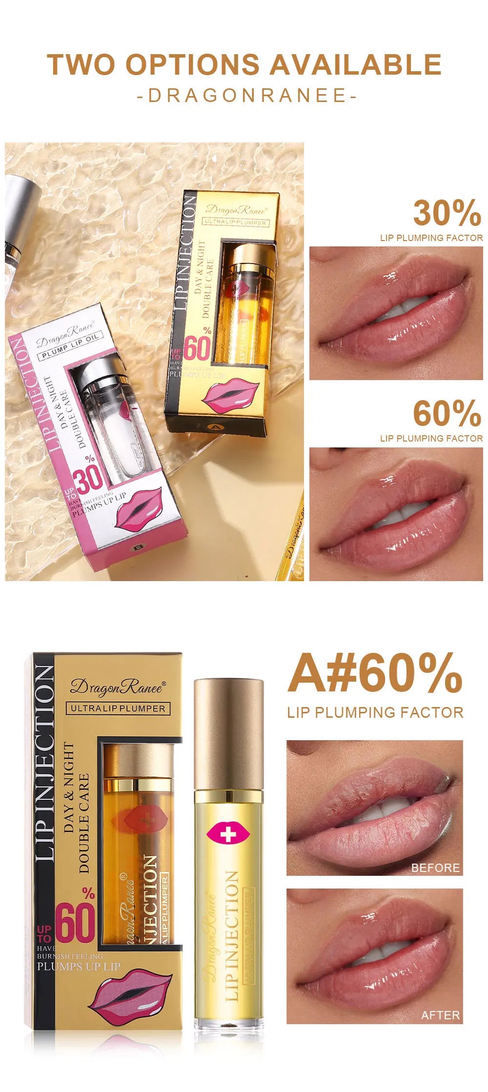 Instant Volumizing Lip Plumper Oil Lip Enhancer Moisturizing Anti-Wrinkle Lip Gloss - Sexy Lip Care Plumping Serum Lipstick