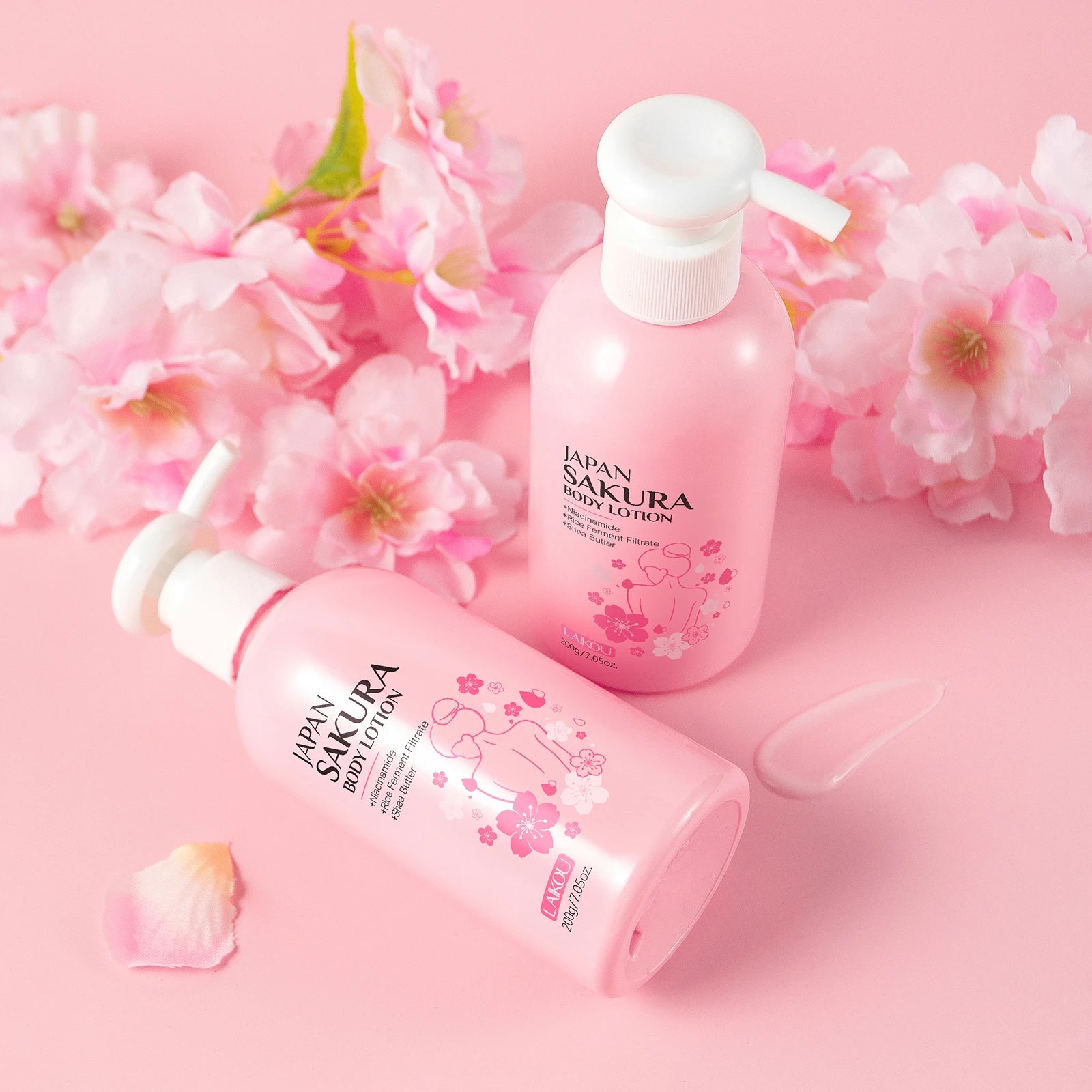LAIKOU Japan Sakura Body Lotion Nourishing Body Moisturizer Fragrant Body Cream Soft Smooth Skin Treatment 200g
