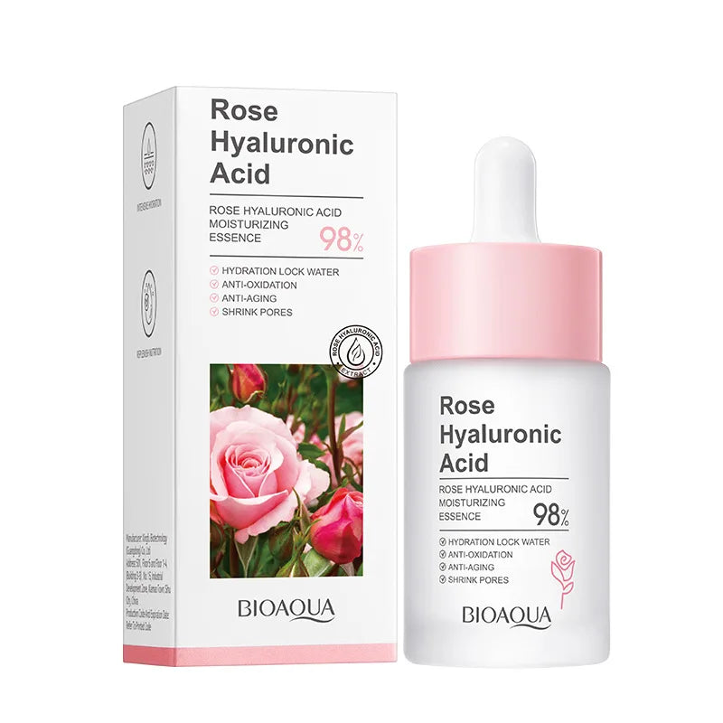 Facial Serum-1pcs NET WT Rose Hyaluronic Skincare Set – Hydrating & Brightening