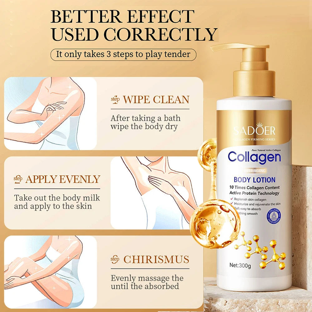 Collagen Body Lotion Hydration - Intense Moisturizer Anti-Aging