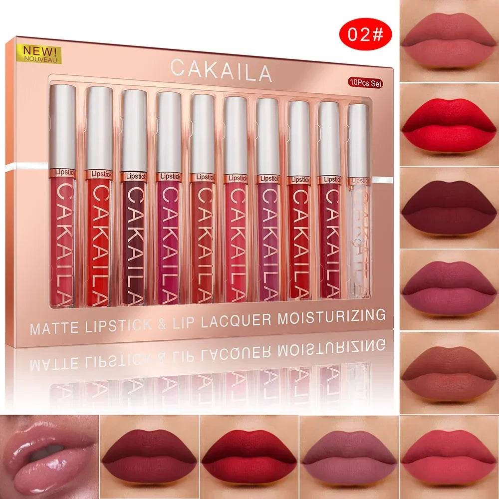 10/6 PCS Lipstick Set Matte Nude Liquid Lip Stain Makeup for women Non stick Cup Lip Gloss Waterproof Long lasting 💄💄💄💅