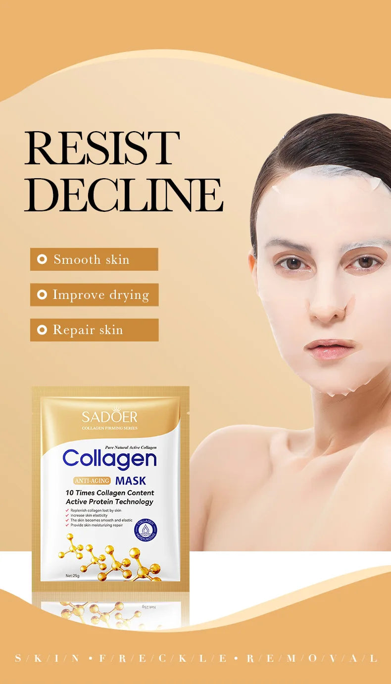 10pcs Anti-wrinkle Collagen Face Mask Moisturizing Anti-aging Wrinkle Whitenting skincare Face Sheet Mask Facial Masks Skin Care