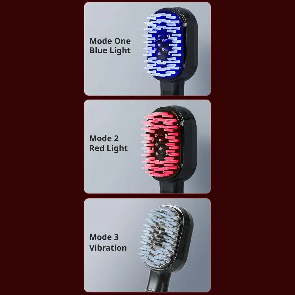 Electric Scalp Care Hair Growth Comb Red Light Therapy Microcurrent Stimulating Vibration Head Massage Thicker Stronger Hair