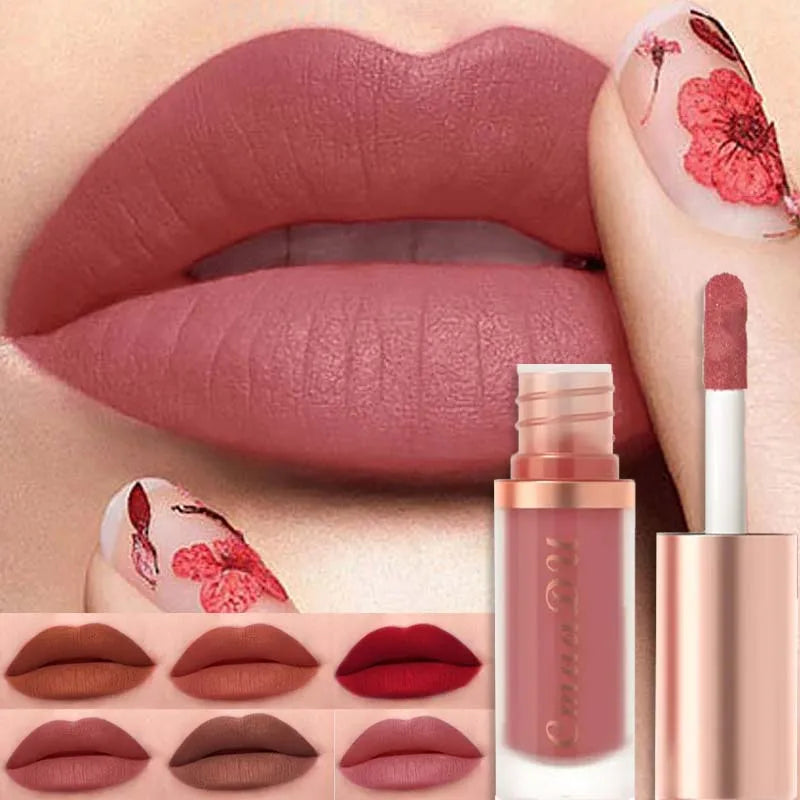 Waterproof Matte Velvet Lip Glaze Moisturizing Long Lasting Liquid Lipstick Non-stick Lip Gloss