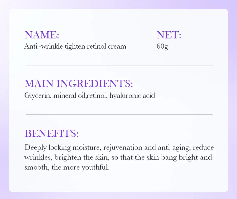 BIOAQUA Retinol Face Cream Moisturizing Whitening Anti-Aging Wrinkles Hyaluronic Acid Facial Cream Face Skin Care