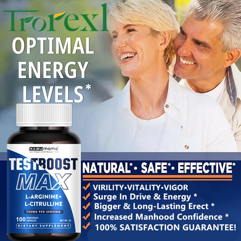 Men's Performance & Vitality Supplement | L-Arginine & L-Citrulline | 100 Capsules