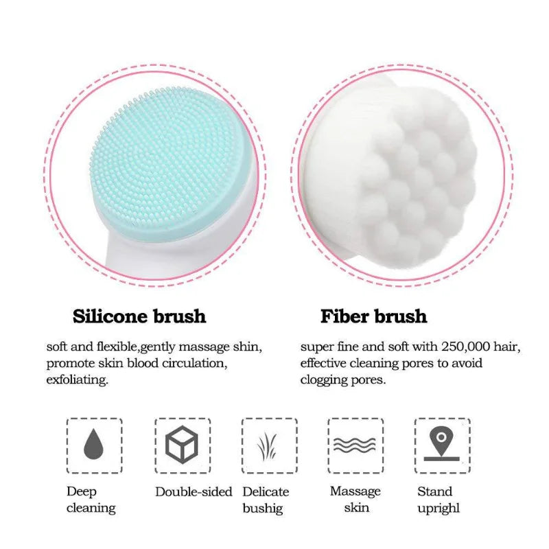 Double-Sided Silicone Facial Cleansing Brush – Deep Pore Cleanse & Gentle Exfoliation