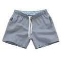 Casual Solid Color Summer Beach Shorts  Men's Drawstring Swimming Trunks