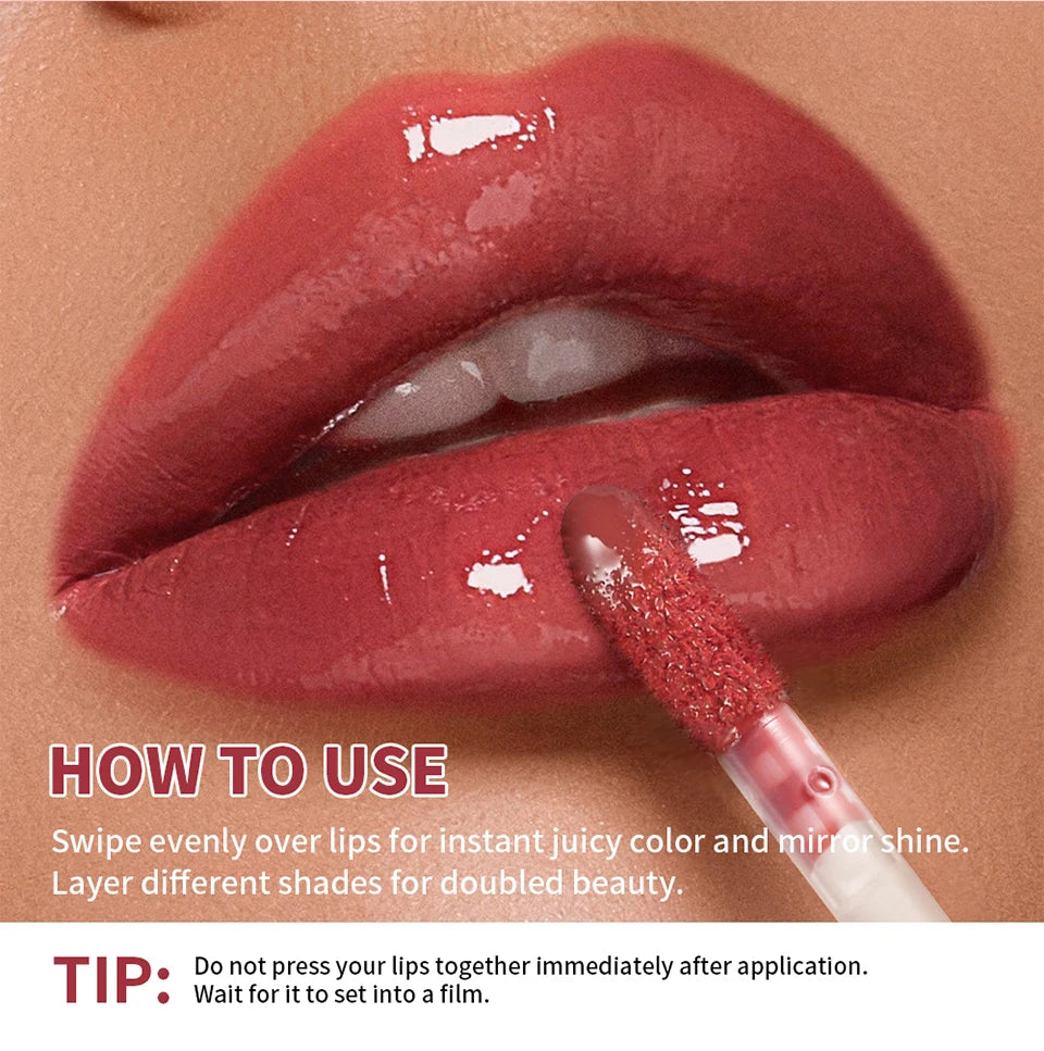 Mirror Lip Stain Lip Glaze Color Long Lasting Shiny Gloss Nude Lipstick Moisturizing Skin Brightening Cosmetics Lips Glosses