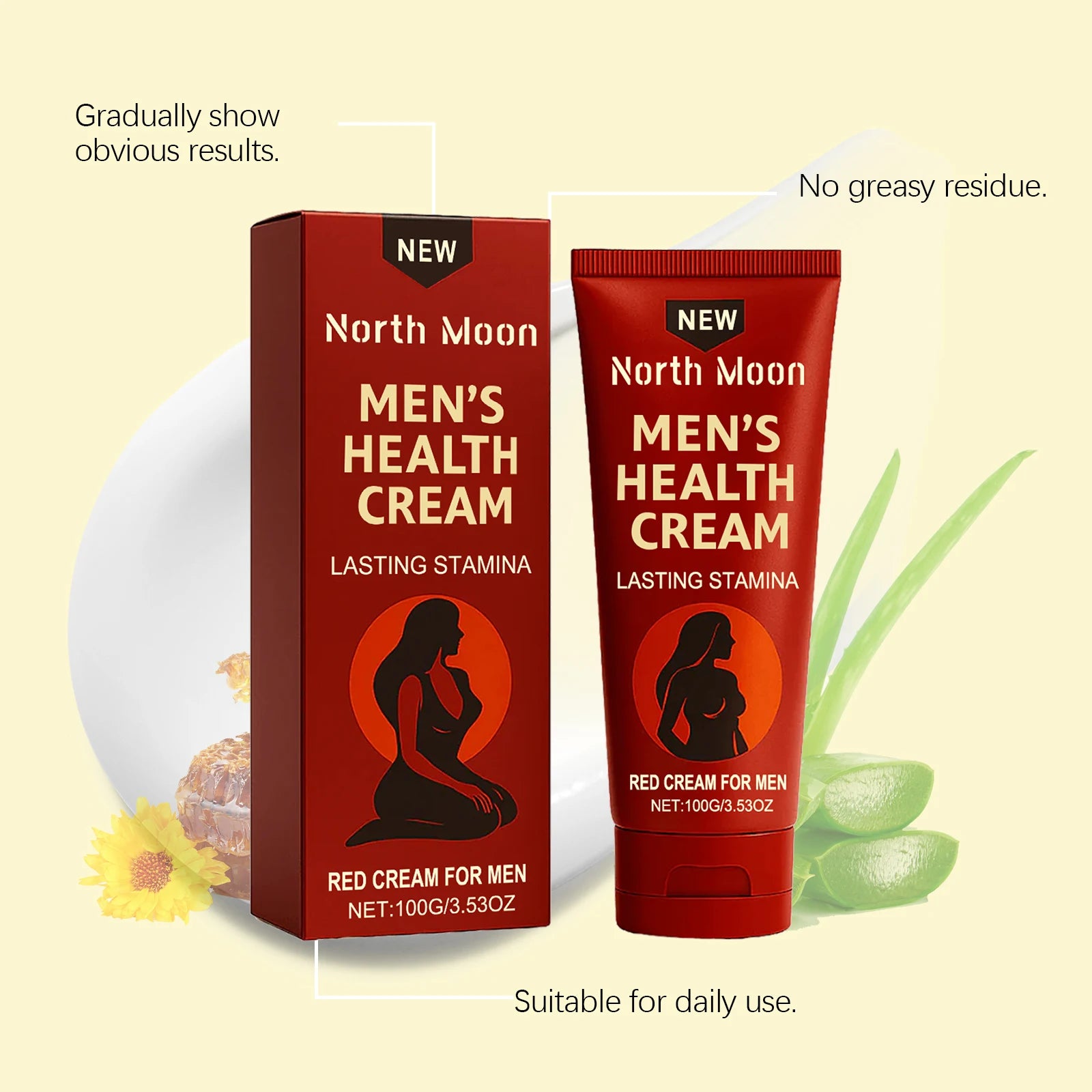 Men's Daily Nourishing Face Cream – Gentle Whole-Face Moisturiser & Massage Care, 100g