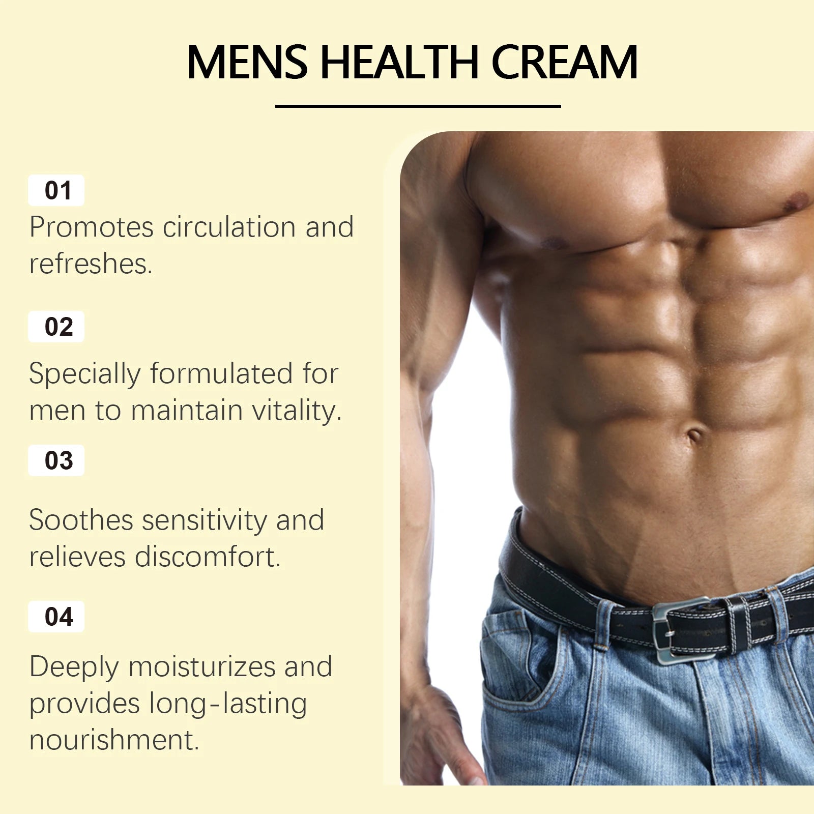Men's Daily Nourishing Face Cream – Gentle Whole-Face Moisturiser & Massage Care, 100g