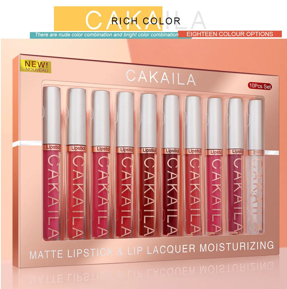 10/6 PCS Lipstick Set Matte Nude Liquid Lip Stain Makeup for women Non stick Cup Lip Gloss Waterproof Long lasting 💄💄💄💅