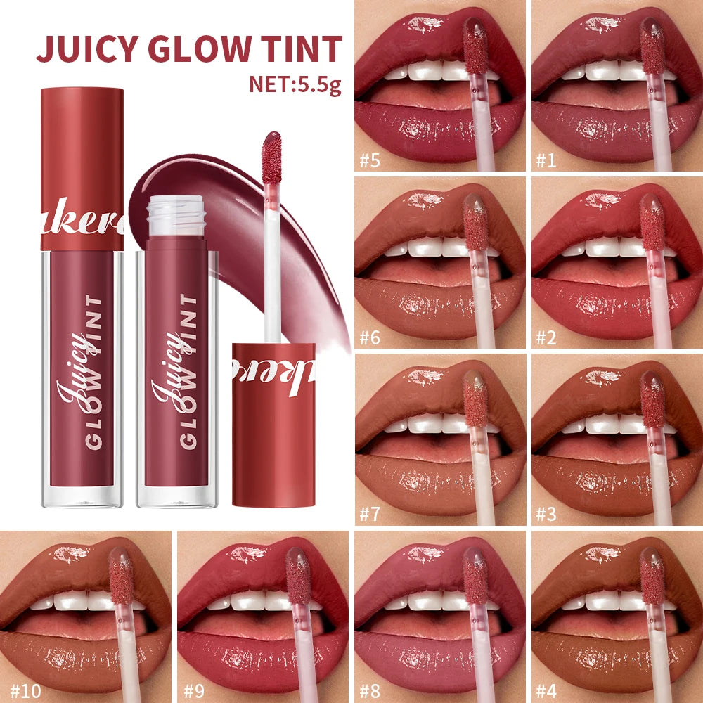 Mirror Lip Stain Lip Glaze Color Long Lasting Shiny Gloss Nude Lipstick Moisturizing Skin Brightening Cosmetics Lips Glosses