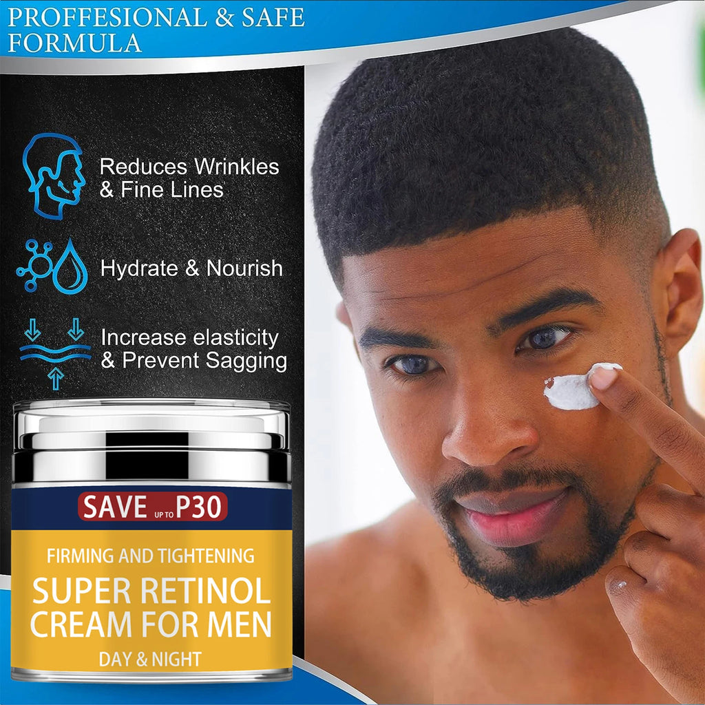 Men's Collagen, Retinol & Hyaluronic Acid Face Cream — Day & Night Anti-Aging Moisturizer