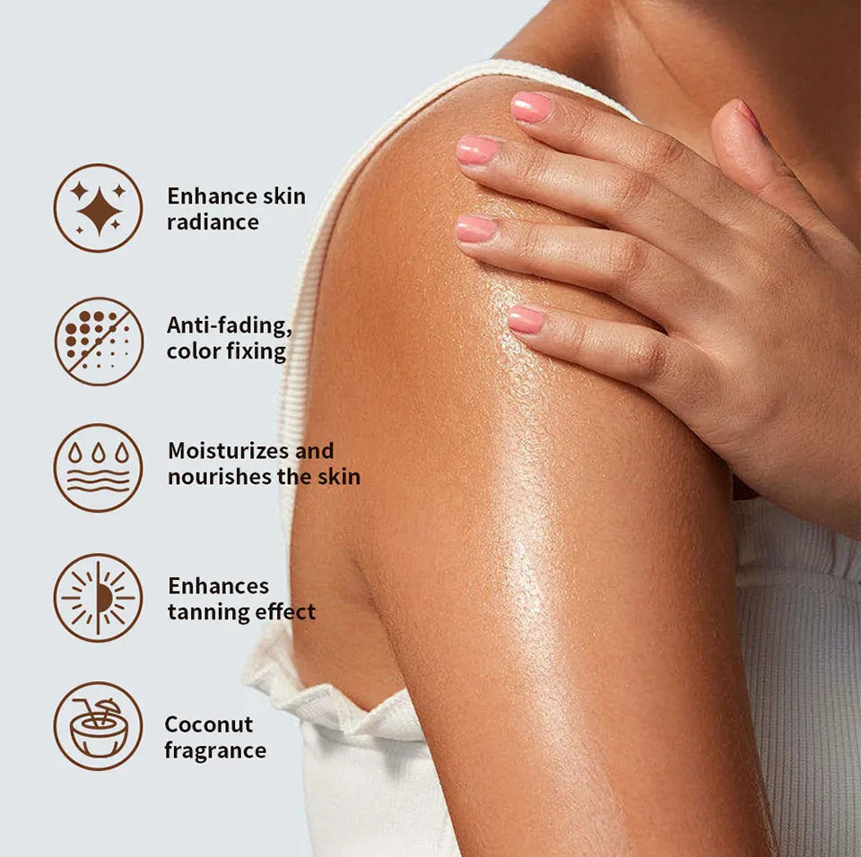 Tanning Body Lotion Long Lasting Waterproof Sweat-proof Tanning Booster Lotion Non-greasy Natural Self Tanner Lotion Makeup