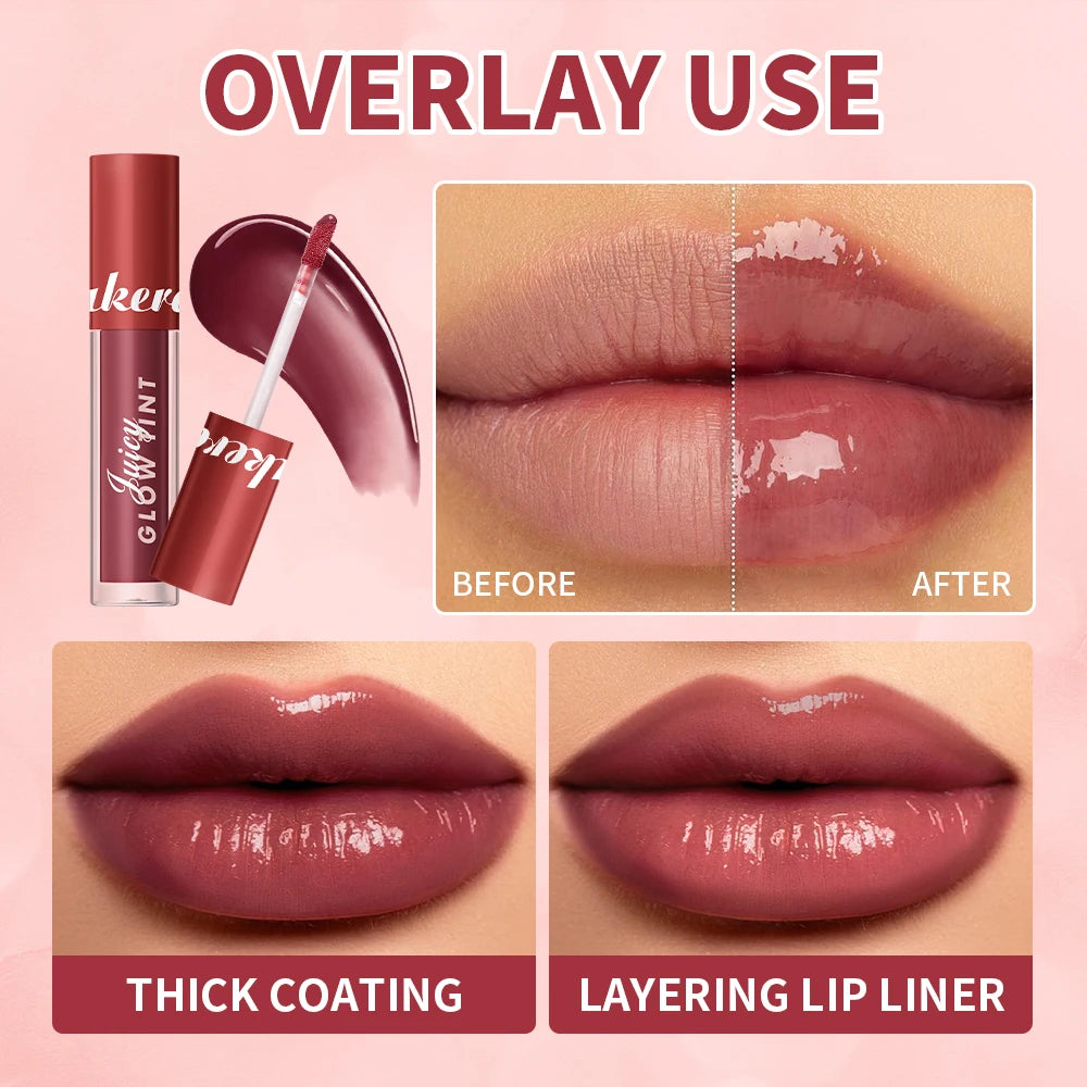 Mirror Lip Stain Lip Glaze Color Long Lasting Shiny Gloss Nude Lipstick Moisturizing Skin Brightening Cosmetics Lips Glosses