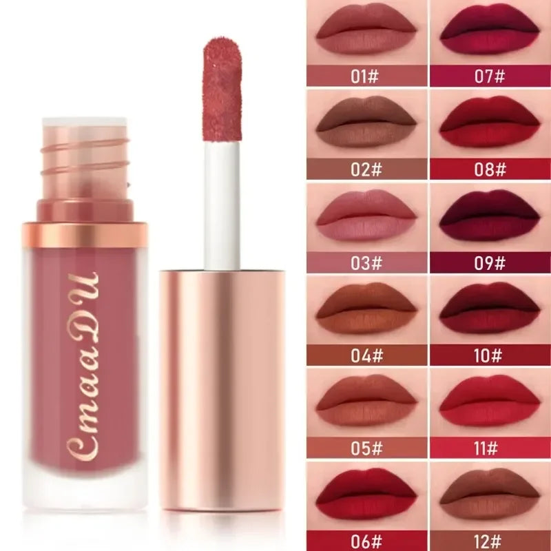 Waterproof Matte Velvet Lip Glaze Moisturizing Long Lasting Liquid Lipstick Non-stick Lip Gloss