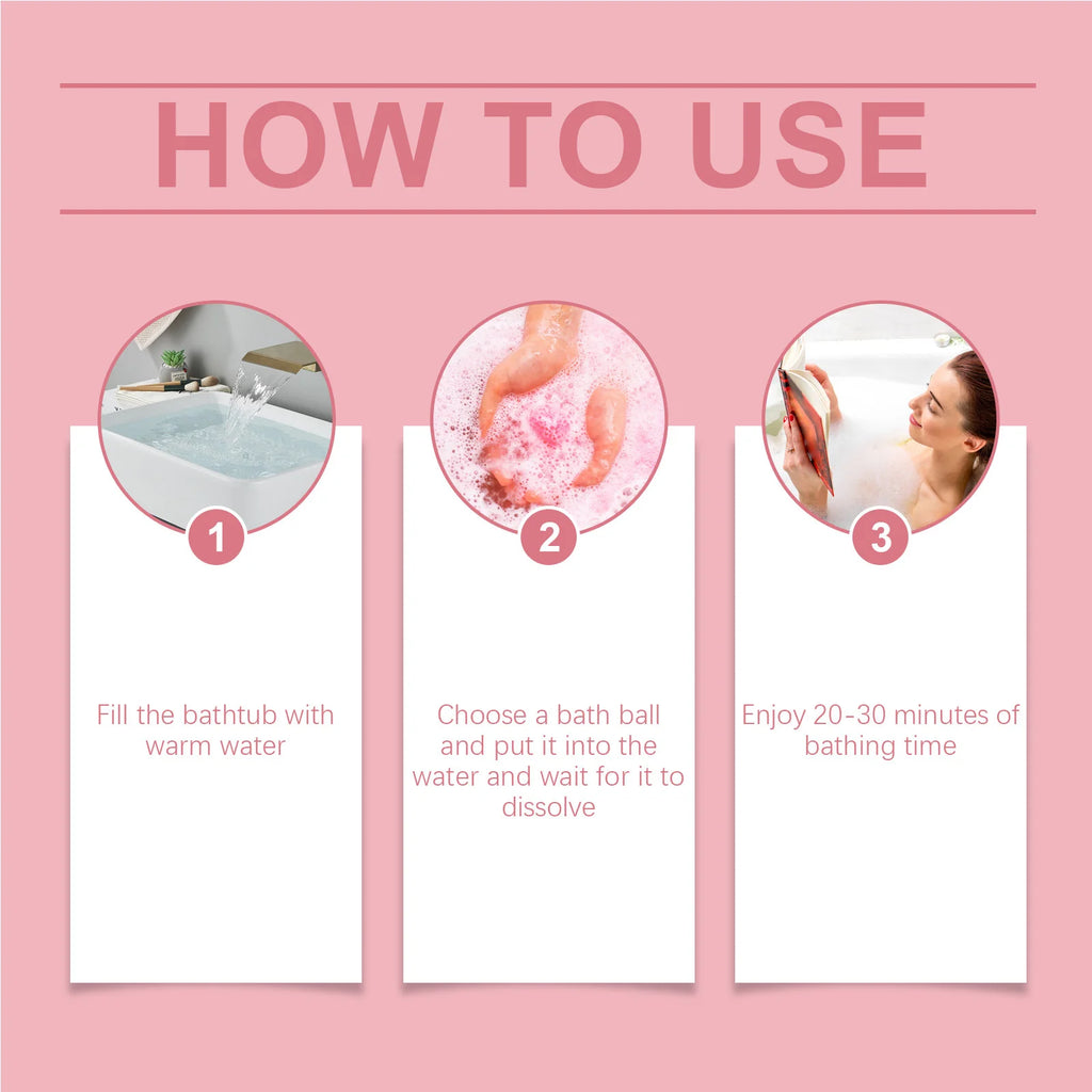 6pcs Fragrant Bath Bombs Moisturize Skin Exfoliating Deep Cleansing Body Relaxing Spa Stress Relief Handmade Natural Bath Ball