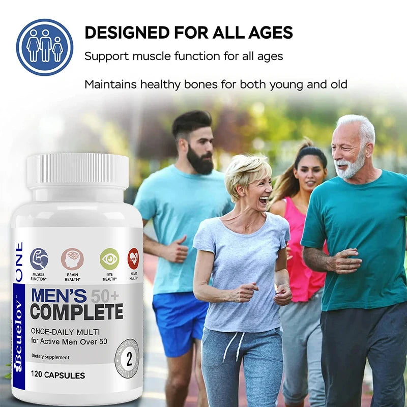Men's Multivitamin 50+ | Brain, Heart, Eye & Immune Support | 60 Capsules