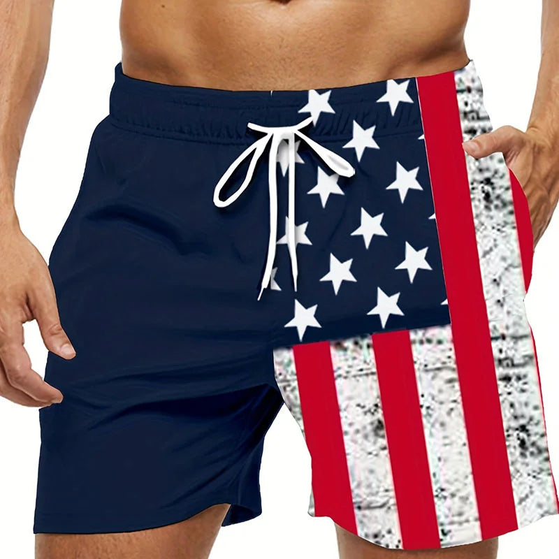 Classic USA Ireland  Flag Short Pants For Men Hawaiian Swim Trunks Summer Cool Street Surfing Beach Shorts