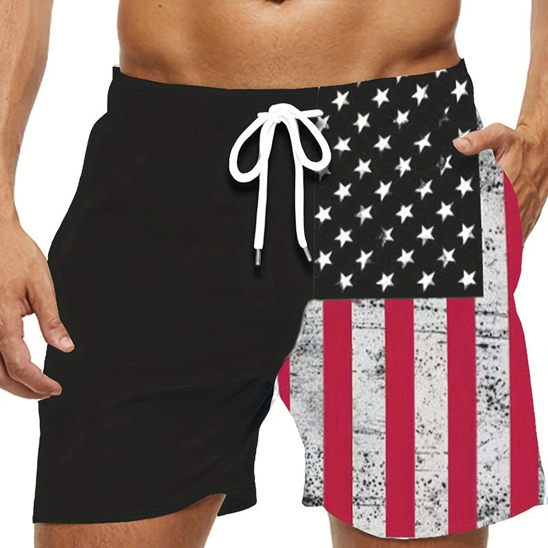 Classic USA Ireland  Flag Short Pants For Men Hawaiian Swim Trunks Summer Cool Street Surfing Beach Shorts