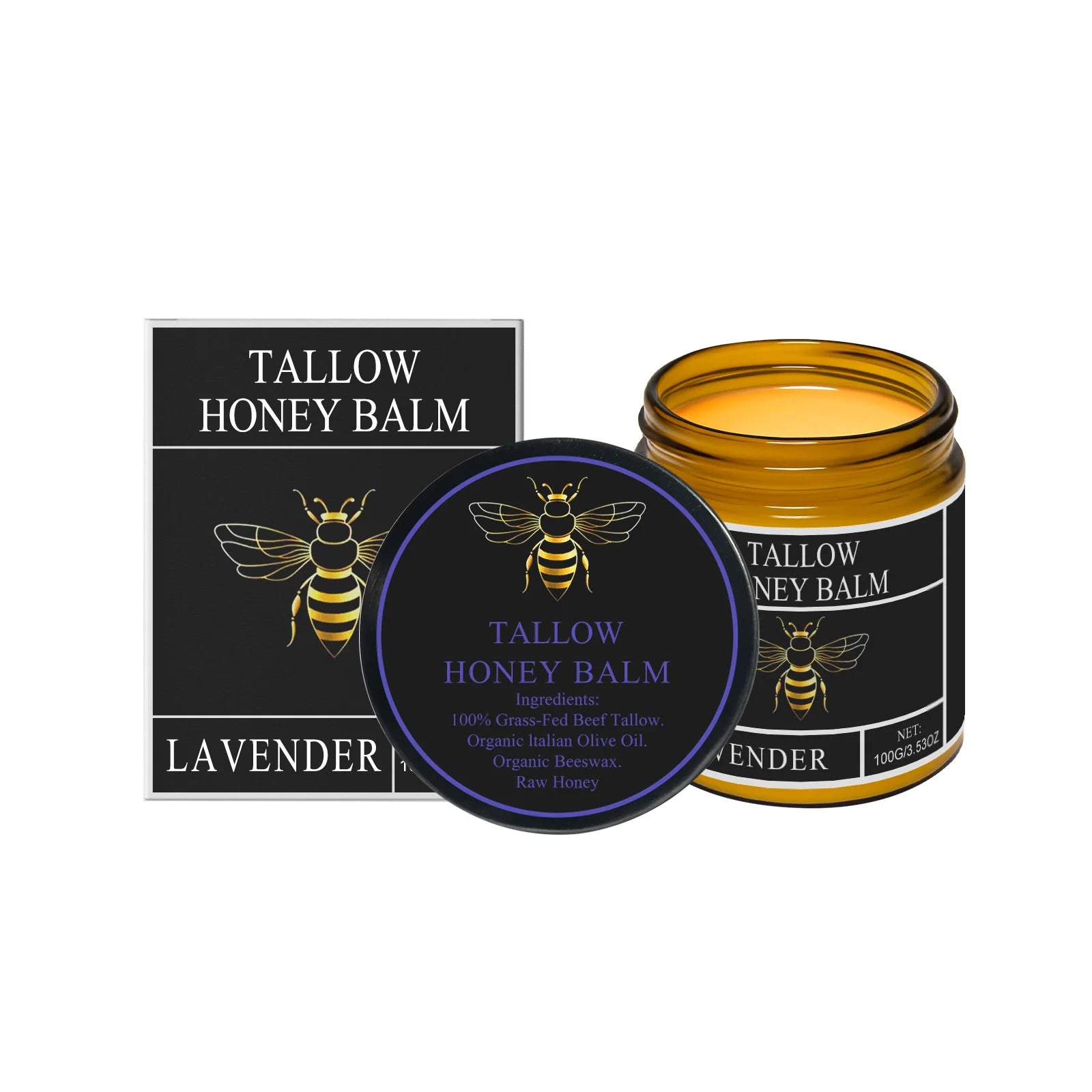 Tallow Honey Balm Deep Hydration Face Care Tighten Skin Firming Moisturizing Facial Rejuvenation Soft Smooth Beef Tallow Cream
