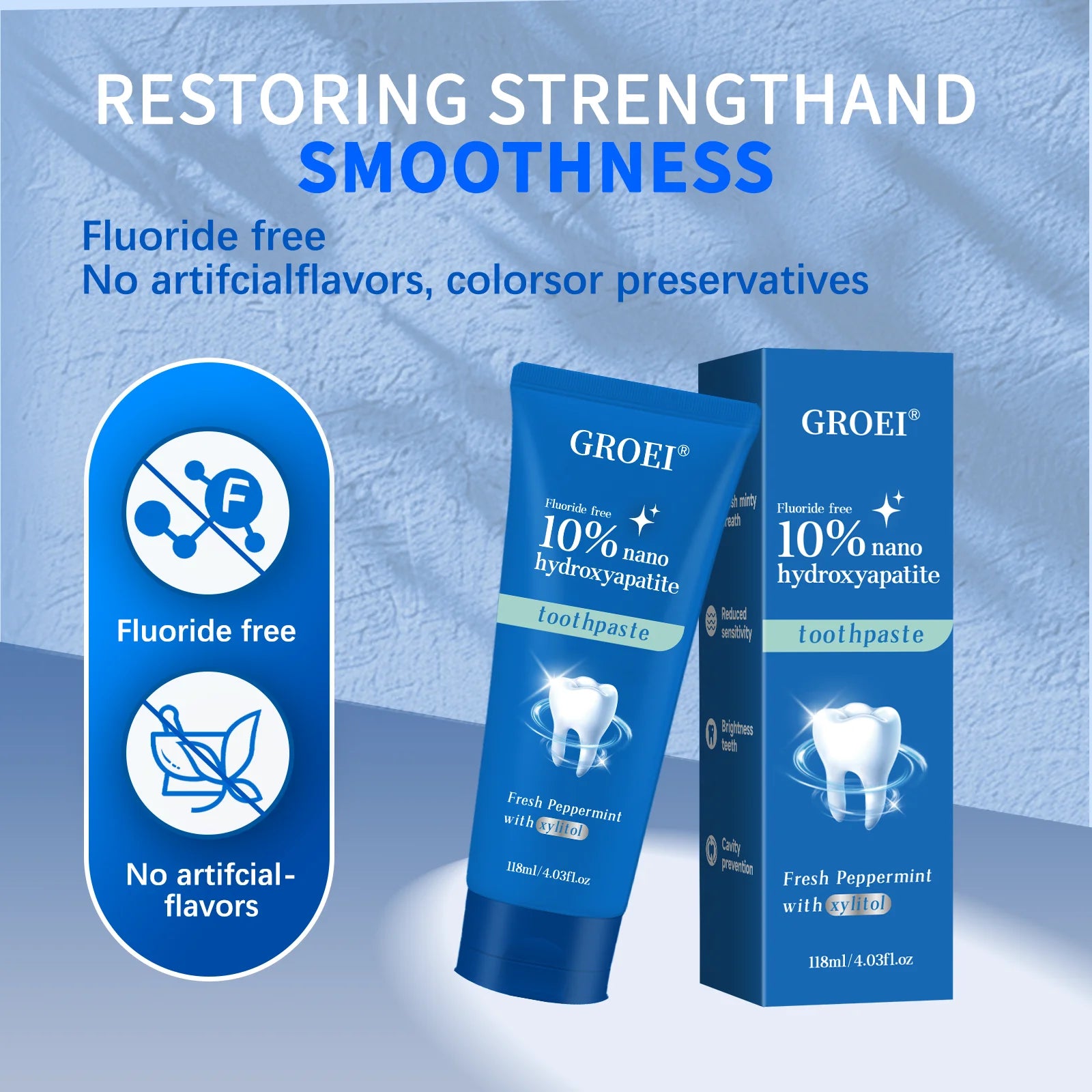 Hydroxyapatite Toothpaste Refresh Prevent Dental Cavities Stain Removal Smoke Coffee Tea Stains Sensitive Teeth Oral Hygiene
