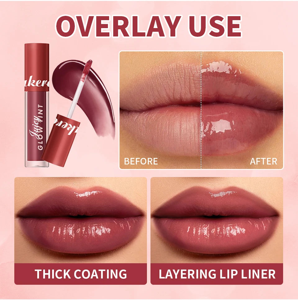 Mirror Lip Stain Lip Glaze Color Long Lasting Shiny Gloss Nude Lipstick Moisturizing Skin Brightening Cosmetics Lips Glosses