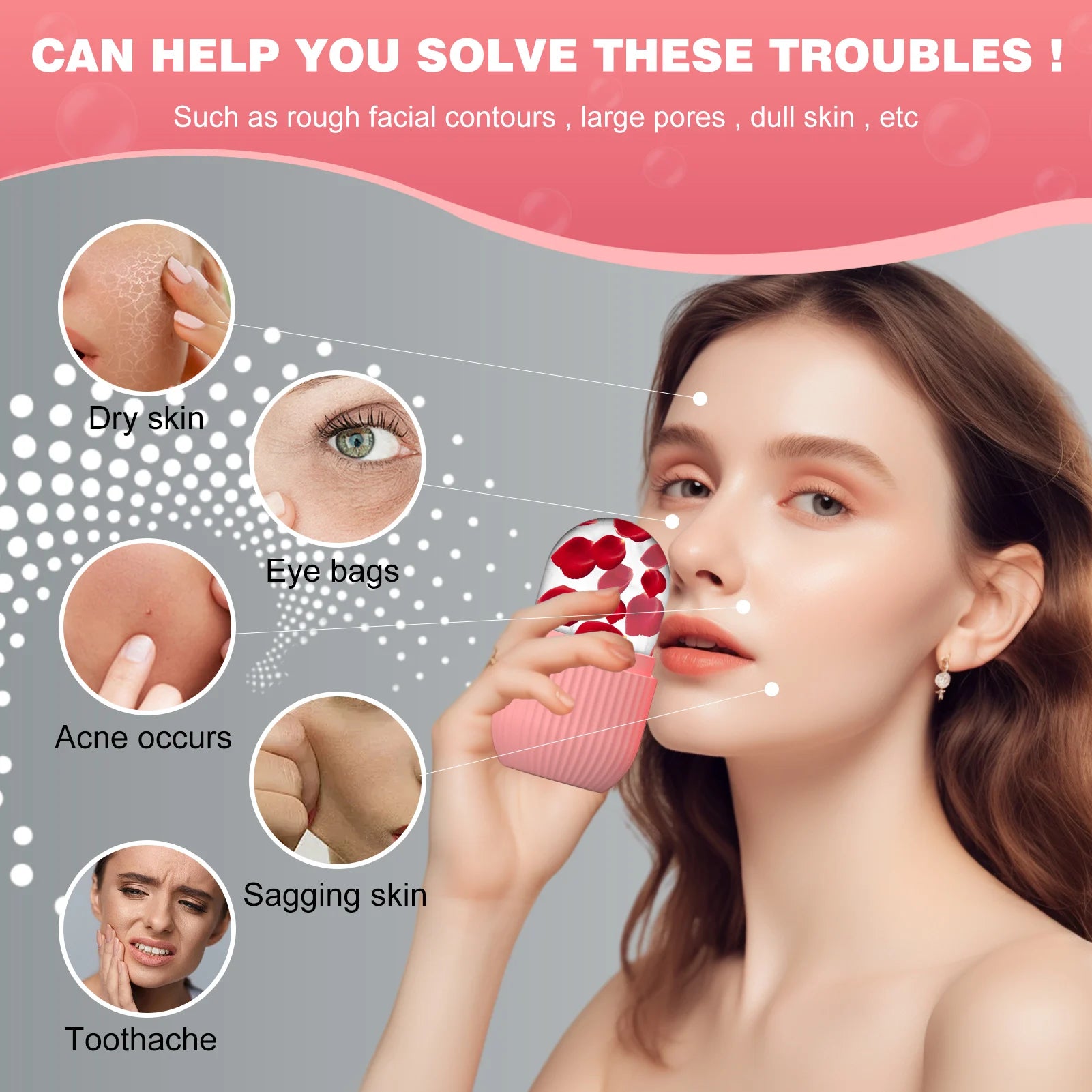 Botanica Luxe Silicone Face Ice Mold | Cryo Facial Tool for De-Puffing & Glow