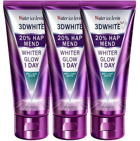 3D White Toothpaste - 1 Day Whiter Teeth, Deep Stain Remover, Cool Menthol for Fresh Breath & Strong Enamel