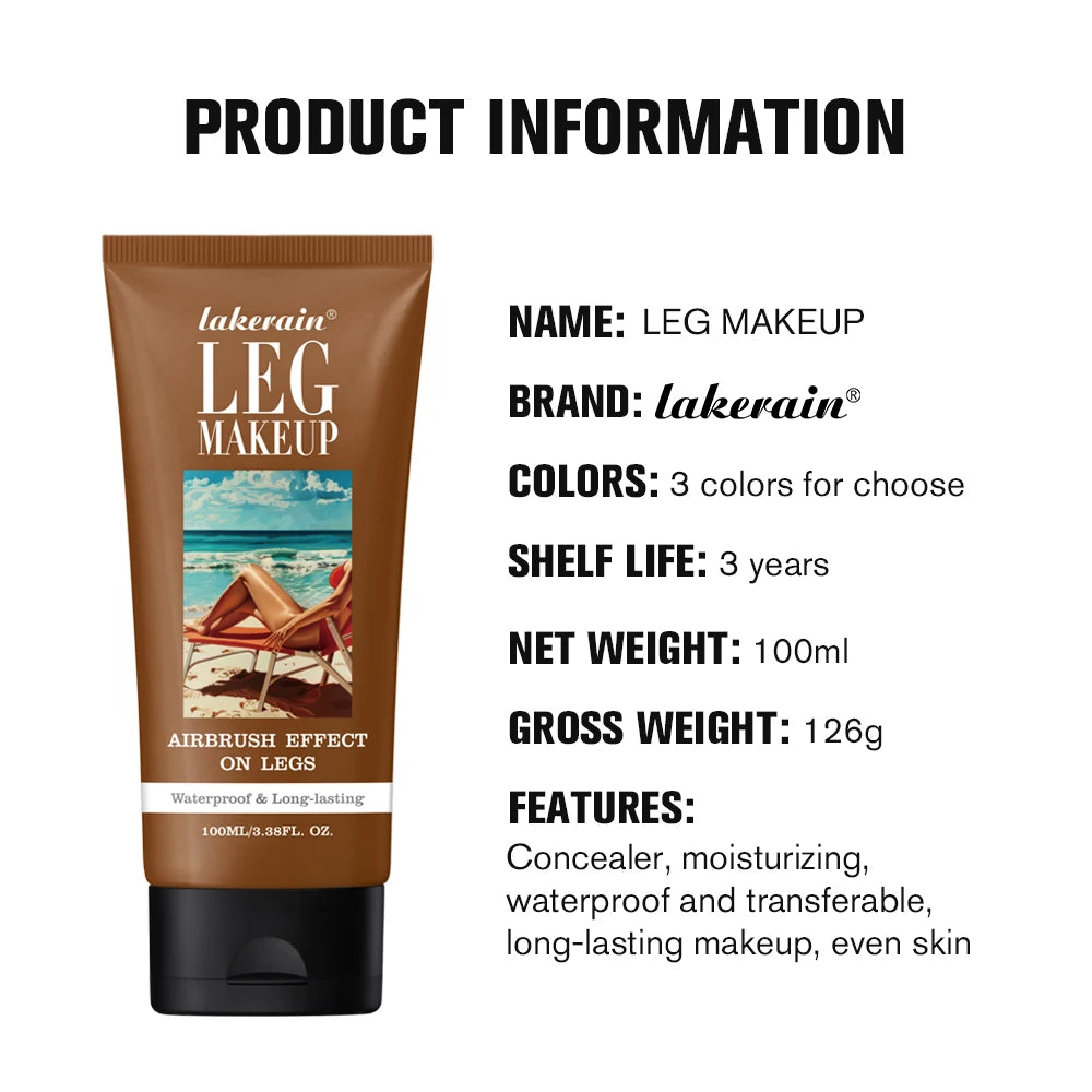 Body Foundation 100ml Tan Leg Makeup Lotion Even Skin Tone Waterproof Long Lasting Body Tanning Cream Medium Bronze Leg Makeup