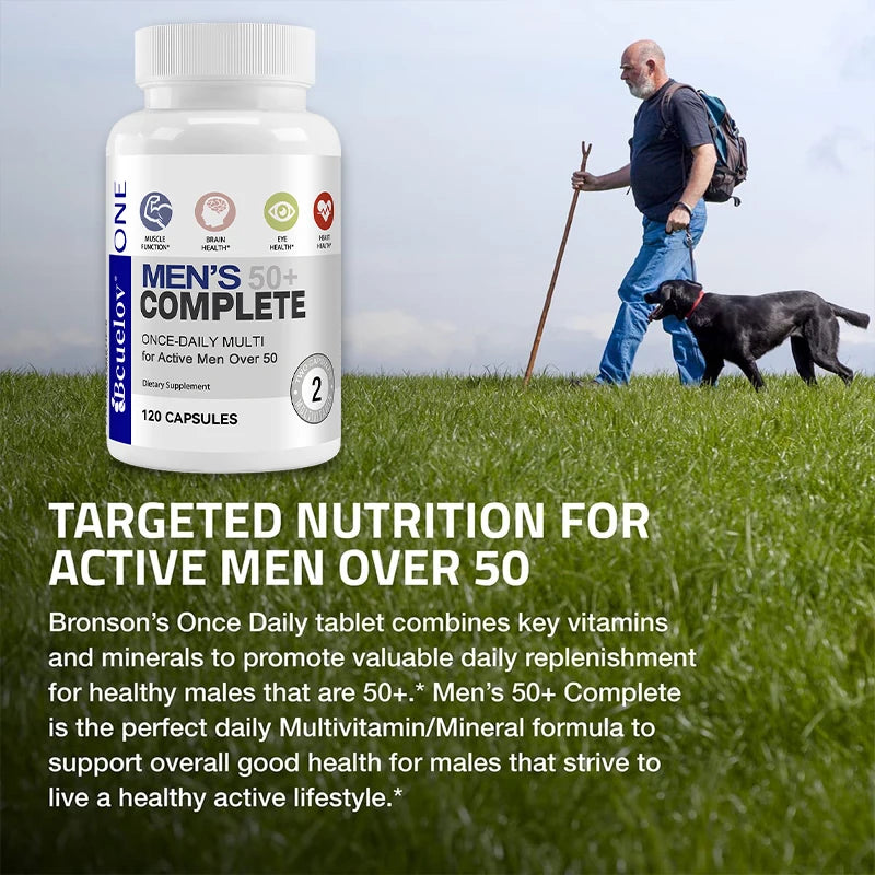 Men's Multivitamin 50+ | Brain, Heart, Eye & Immune Support | 60 Capsules