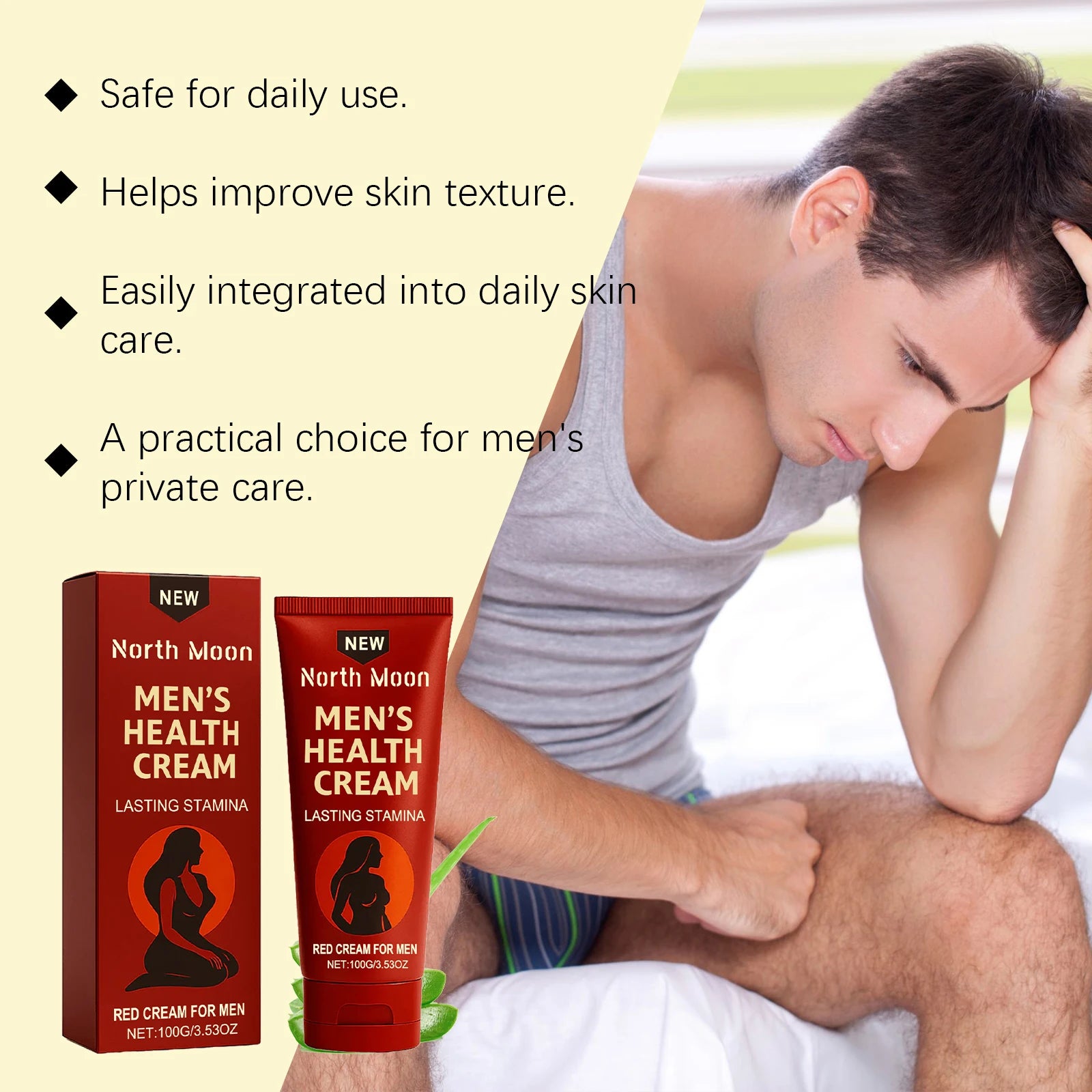Men's Daily Nourishing Face Cream – Gentle Whole-Face Moisturiser & Massage Care, 100g