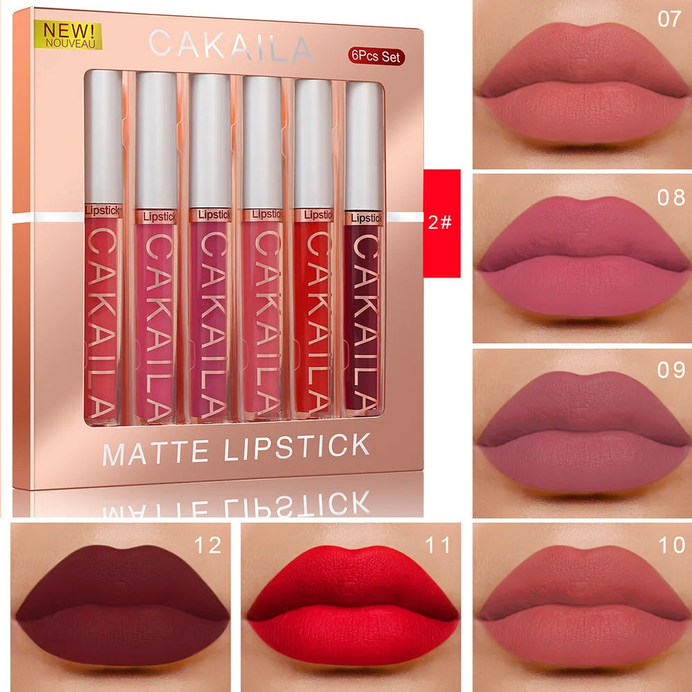 10/6 PCS Lipstick Set Matte Nude Liquid Lip Stain Makeup for women Non stick Cup Lip Gloss Waterproof Long lasting 💄💄💄💅
