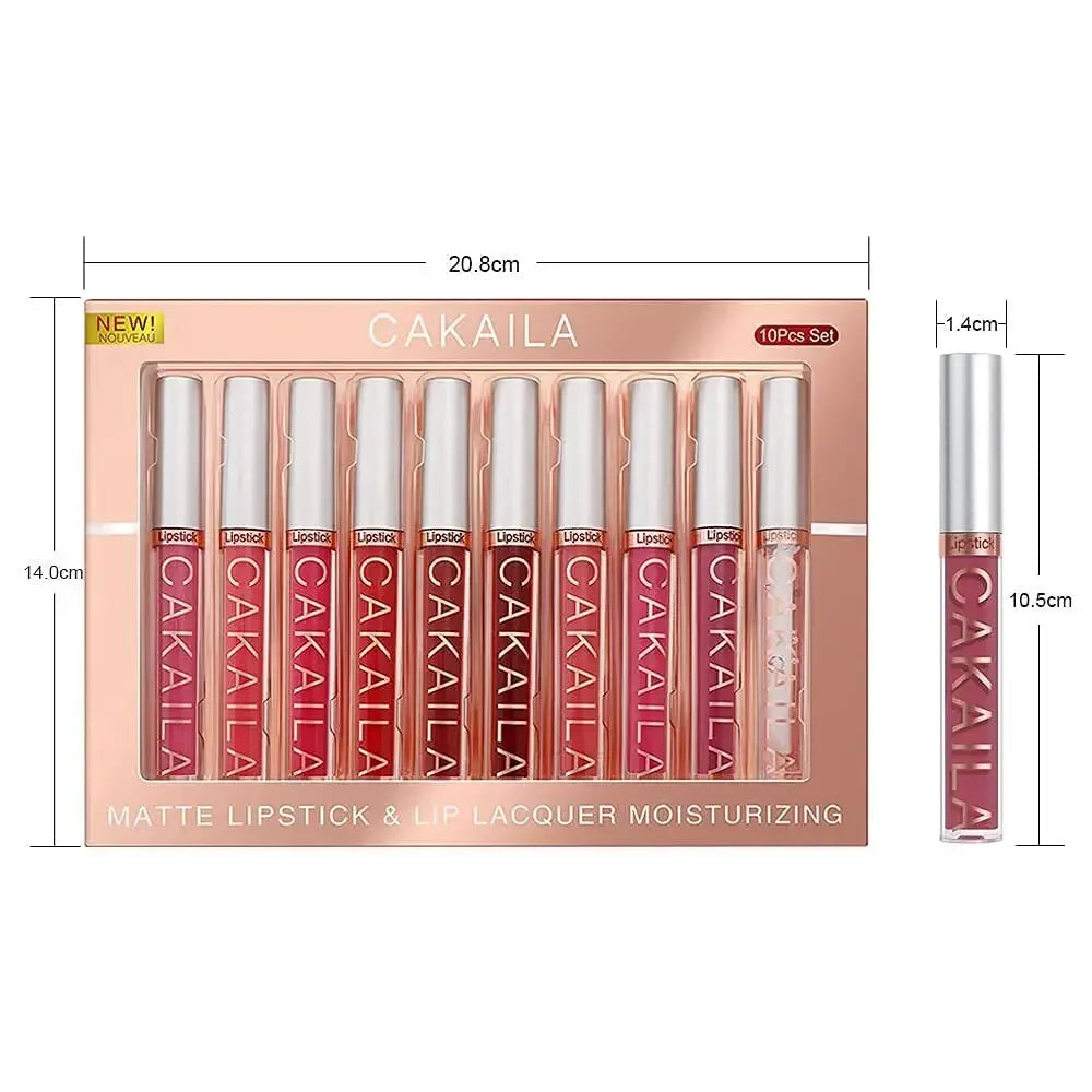 10/6 PCS Lipstick Set Matte Nude Liquid Lip Stain Makeup for women Non stick Cup Lip Gloss Waterproof Long lasting 💄💄💄💅