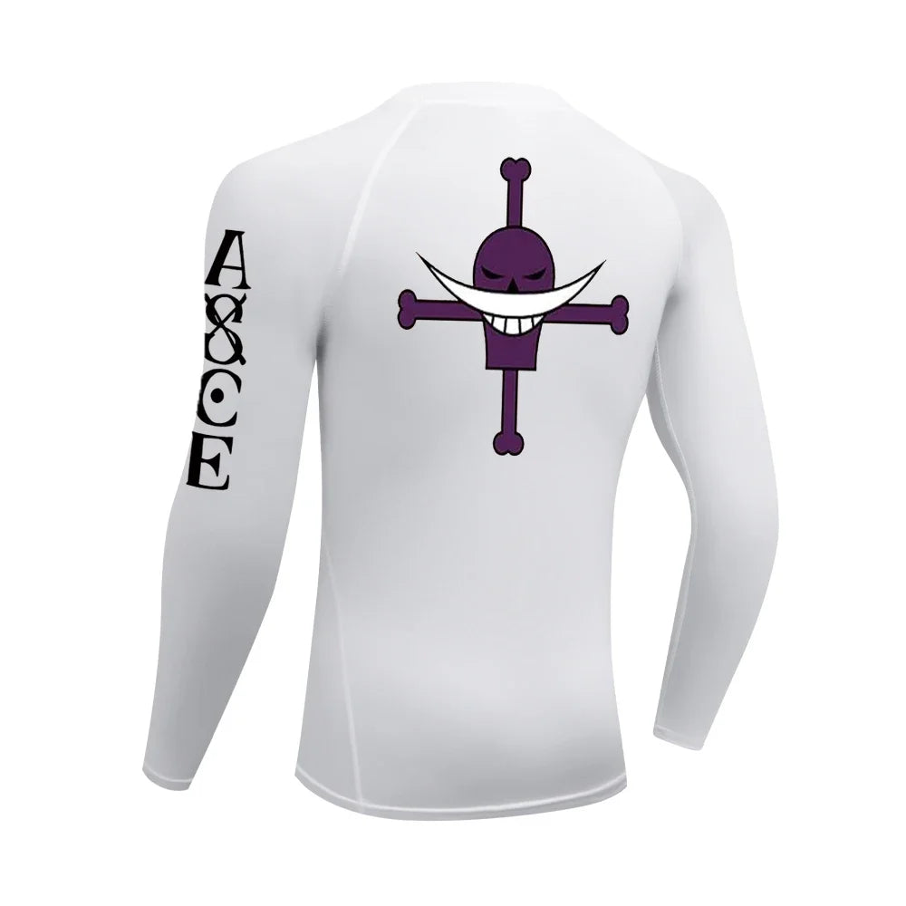 Men's Rash Guard Anime Manga Print Gym Compression Shirt