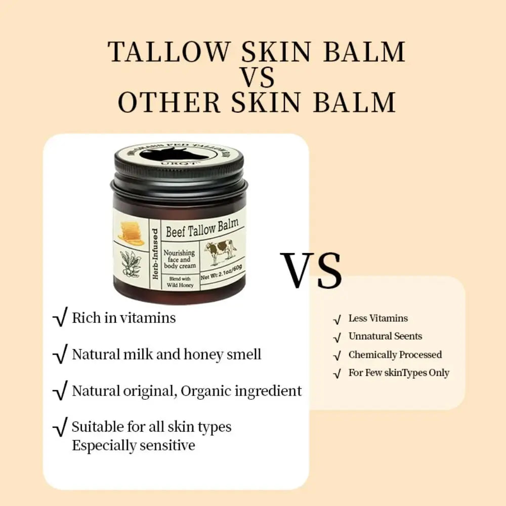 Skin Care Natural Organic Beef Tallow Balm Whole Body Care Hydrating Face Cream Deep Nourishment Mild Tallow Moisturizing Cream