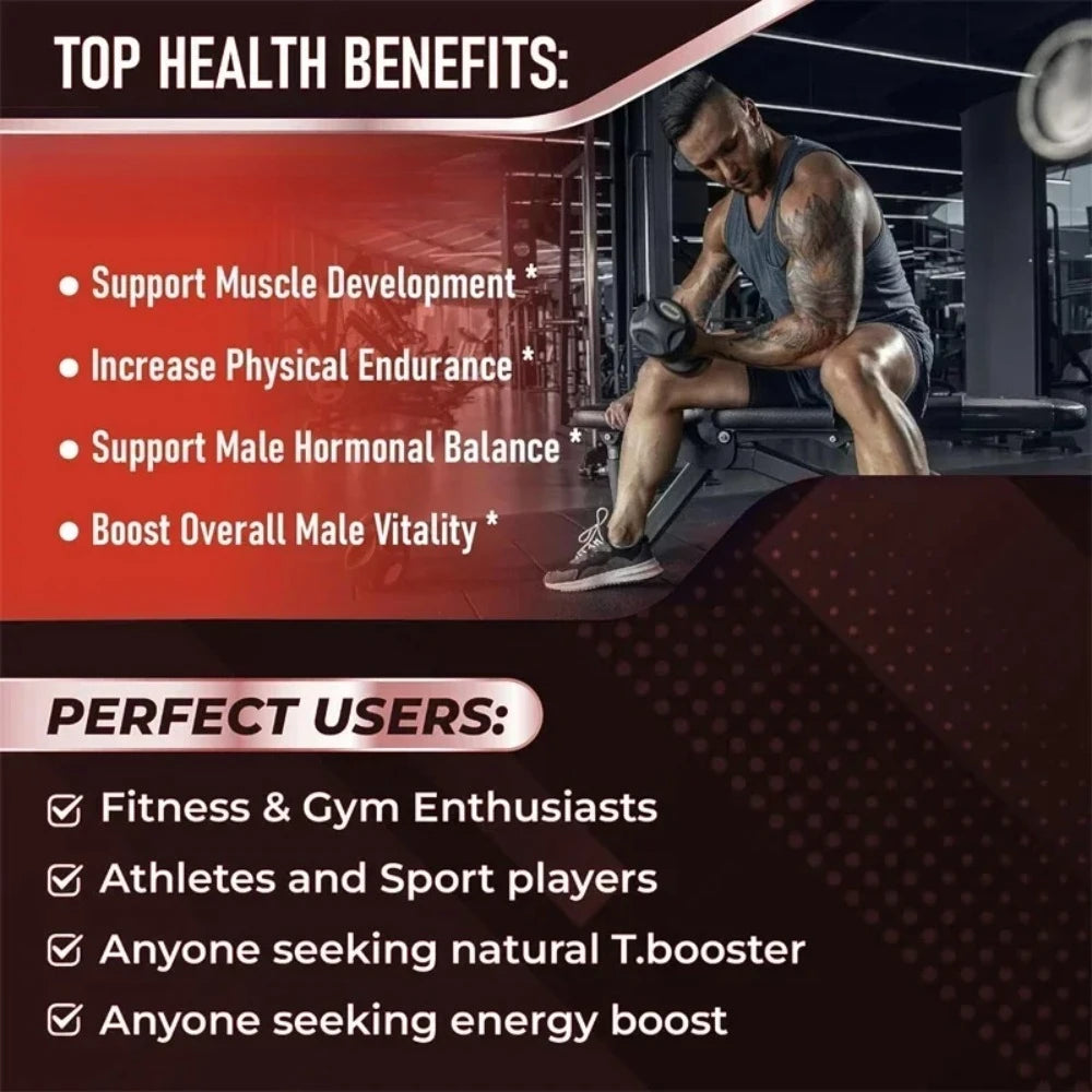 Men's Zinc & Vitamin B6 Energy Supplement – Natural Formula for Performance, Endurance & Hormone Balance