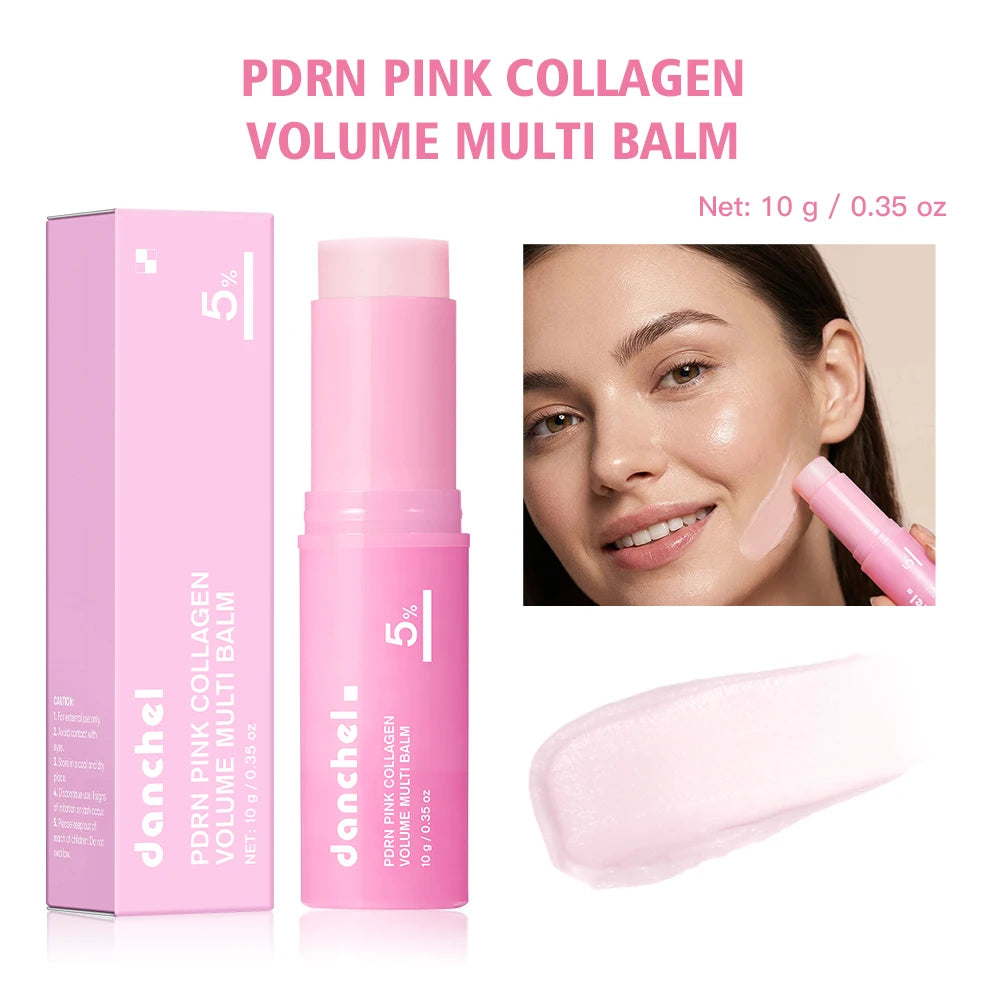 PDRN Pink Collagen Volume Multi Balm Stick | Anti-Aging Firming Treatment for Eyes, Neck & Face