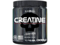 Black creatine powder supplement jar, unflavored 300g with bold front label