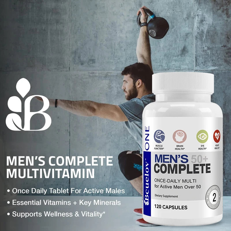 Men's Multivitamin 50+ | Brain, Heart, Eye & Immune Support | 60 Capsules