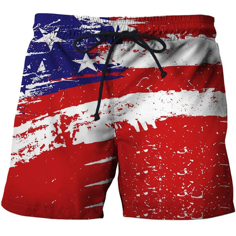 Men's Swimwear Shorts American Flag  USA Flag Swimsuit Sports Pants